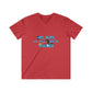 Men's V-Neck Tee — 'Nope, We Will Not Be Bullied' Parrot Anti-Bullying Graphic